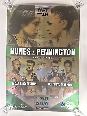 UFC 224 Amanda Nunes Vs. Pennington Signed Event Poster SBC Sean Strickland Dern • $799