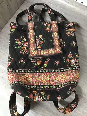 Vera Bradley Chocolat Drawstring Backsack Backpack Purse RETIRED Bag • $28.99