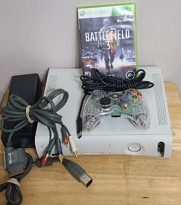 $89.99 • Buy Microsoft Xbox 360 Arcade White Jasper MB Console Bundle - New Disc Tray Belt