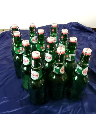 $21 • Buy (12) Empty Embossed Grolsch Emerald Green Glass Beer Bottles Swing Top Home Brew