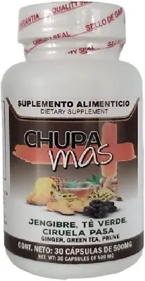 Chupa Mas 30 Capsules Ginger Green Tea Prune Artichoke 500 Mg Casules • $15.95