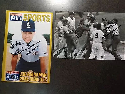 JOE BRINKMAN 2 Hand Signed Autograph 4X6 Photo -MLB UMPIRE GEORGE BRETT PINE TAR • $0.30