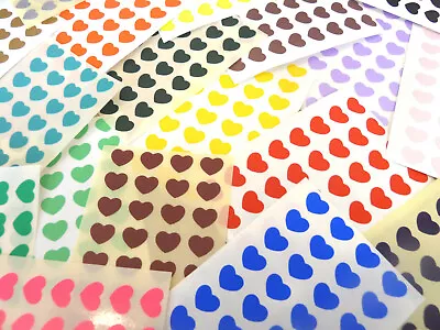 Small 10x8mm Heart Stickers Self-Adhesive Coloured Hearts Labels For Craft • £3.10