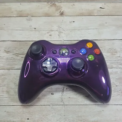 $67.99 • Buy Xbox 360 Purple Chrome Wireless Controller OEM Special Edition