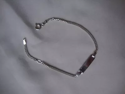 Vintage Child/adult's Identity Bracelet 7  Sterling Silver Stamped Italy 925 • $14.99