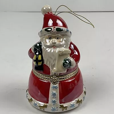 Mr. Christmas Porcelain Santa Music Box W/ Animated Sleigh & Plays Music • $22.99