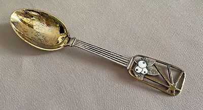 A. Michelsen Denmark Christmas 1938 Gilded Sterling Silver & Enamel Spoon;O392 • $58.50