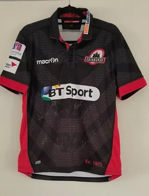 Macron Edinburgh Rugby Union 2016/17 Signed Home Shirt Size Medium Chest 42  • £19.99