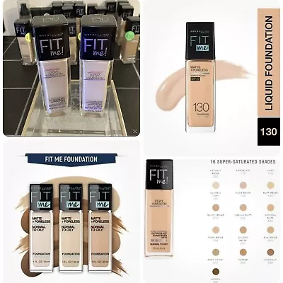 Lot Of 2 - MAYBELLINE Fit Me Foundation DEWY+SMOOTH SPF-18 1Oz  130 - BUFF BIEGE • $14.75