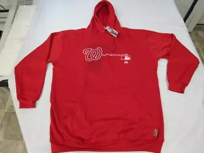 New Washington Nationals Mens Size 3XL-Tall Majestic Red Thermabase Hoodie • $23.51