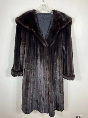 Amazing MINK Fur Coat HOOD BLACK Extra Large Coat 46  Length OUTSTANDING! • $1200