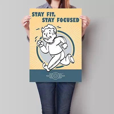 Fallout Poster 2024 Stay Fit Stay Focused Vault Boy A2 A3 • £15.36