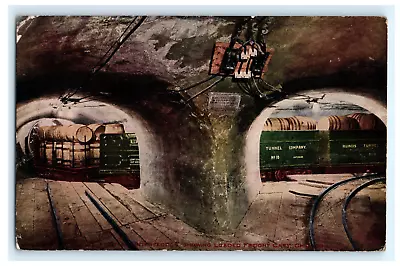 Postcard IL Chicago Underground Tunnel Loaded Freight Cars Illinois Tunnel Co. • $6.99