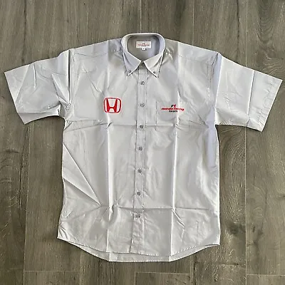 NEW Honda Racing Team F1 Short Sleeve Grey Shirt Mens S Small Button Down Pocket • £12.99