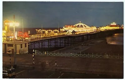 £1.95 • Buy Colour 1960s Postcard Palace Pier At Night Brighton Unposted
