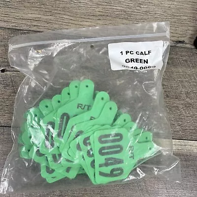 Z Tags Calf Ear Tags Green Numbered 49-60 • $25.90