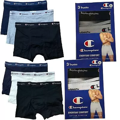 CHAMPION 3 Pack Mens Boxer Shorts Underwear Trunks Multipack Boxers S-XXL • £9.99