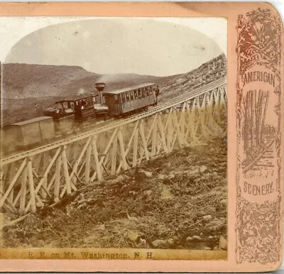 NEW HAMPSHIRE Locomotive On Mt. Washington Railroad--Thornward Stereoview L47 • $5.95