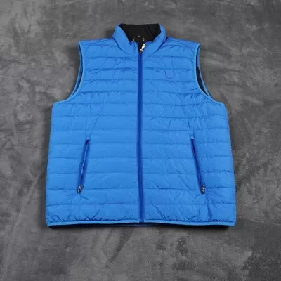 Brooks Brothers Reversible Vest Mens Large Blue Black Down Puffer • $32.39