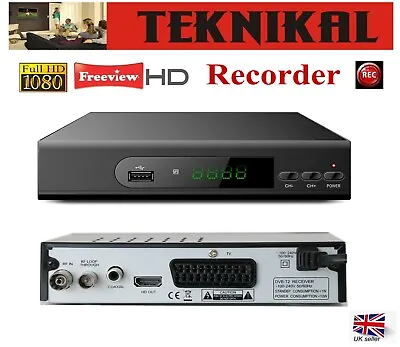 £23.99 • Buy Teknikal Full HD Freeview Set Top Box Plus RECORDER Digital TV Receiver Digi Box