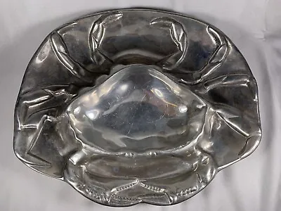 Mariposa Brillante 1999 Mexico Aluminum Serving Bowl Dish 12 1/4  Crab • $25