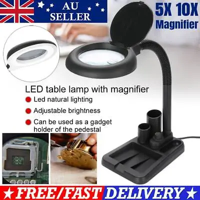 10X Magnifying Glass Lamp 36LED Light Magnifier Desk Table Task Craft Work Bench • $22.70