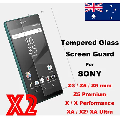 $6.99 • Buy 2Pcs Tempered Glass Screen Protector For SONY Xperia X XA Ultra XZ Z3 Z5 Premium