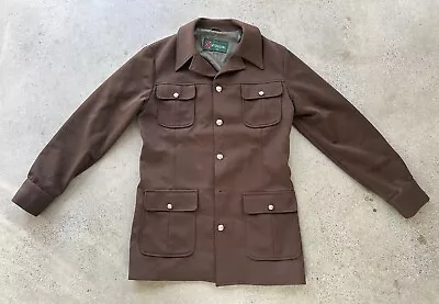 Vintage McGregor Brown Polycotton 4-Pocket Coat Size 40 Missing Button • $33.88