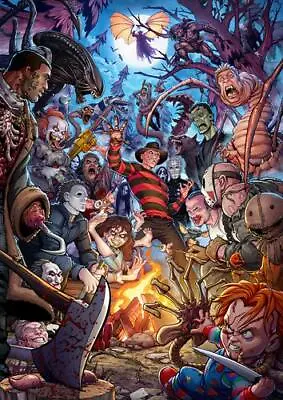 Horror Movie Villains Bb3 Poster Art Print A4 A3 Size Buy 2 Get Any 2 Free • £6.97