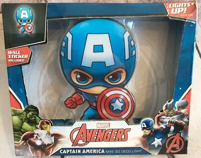 AVENGERS Mini 3D Deco Wall LED Cordless Nightlight Captain America Shield Light  • $13.99