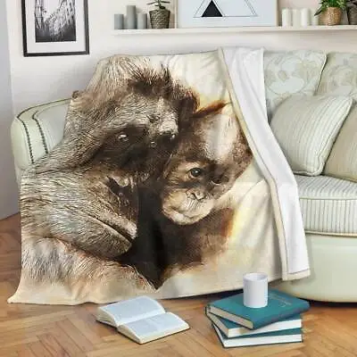 Monkey Blanket Throw Fleece Cozy Couch Plush Adult Kid Sofa Bedding Gift • $44.99