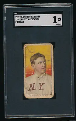 1909-11 T206 Christy Mathewson Portrait NY Giants Piedmont Series 150 SGC 1 PR • $1099.99