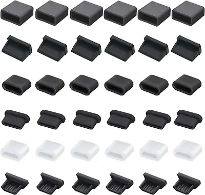 36 PCS 6 Types USB Anti Dust Cover Plugs USB Type-C Dust Stopper Silicone Soft • $16.48