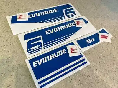 Evinrude Outboard Vintage Decal Kit 6 HP Die-Cut FREE SHIP + FREE Fish Decal! • $18