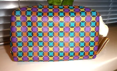 MAC Matt Murphy Multicoloured 100% Cotton Canvas Cosmetic Bag Travel Pouch Small • £20