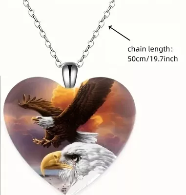 Men's Zinc Alloy Fashion Creative Love Pendant Crystal Eagle Necklace Men's And • $5