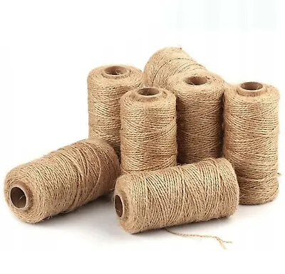 £0.99 • Buy 100% Natural Jute String Brown Shabby Rustic Twine Thick String Shank Craft 3PLY