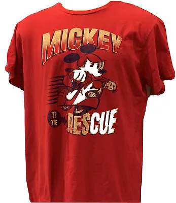 MICKEY MOUSE TO THE RESCUE RED T-SHIRT Sz XL WALT DISNEY WORLD Scooter • £7.78