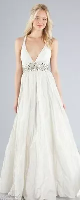 BHLDN Nicole Miller Bridal Wedding Gown Zoe Sz 14 Unaltered MSRP $2200 KA0011 • $550