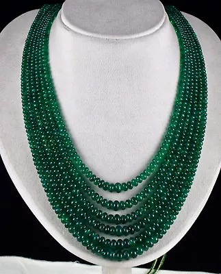 Natural Zambian Emerald Beads Round 6 L 754 Ct Gemstone Important Party Necklace • $28500