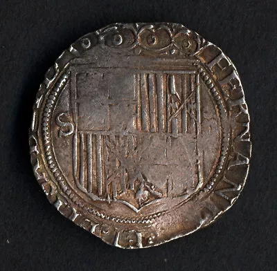 Pirate Cob & Spanish Colonial Silver 2 Reales Ferdinand  & Isabella Columbus Era • $199