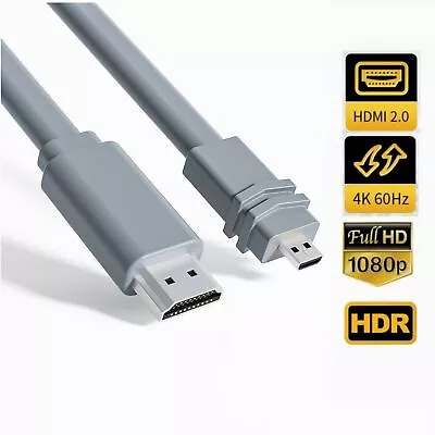 Ultra Short Micro HDMI Cable To HDMI 2.0 4K@60Hz HDR CEC HDMI To Type D Cable • $7.59