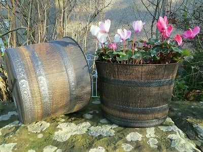 £13.89 • Buy Large Barrel Planter Plant Pot Flower Pots Garden Container Tub Plastic Outdoor
