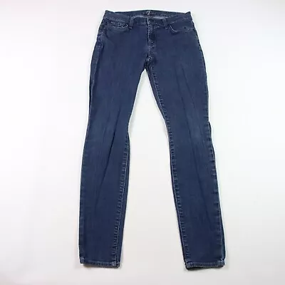 7 For All Mankind Jeans Women 26 Blue Skinny Mid Rise Dark Gwenevere 26x30 Denim • $24.95