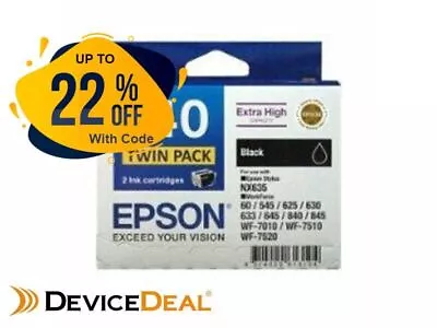 Epson 140 Black Twin Pack 945 Pages X 2 Black • $99.10