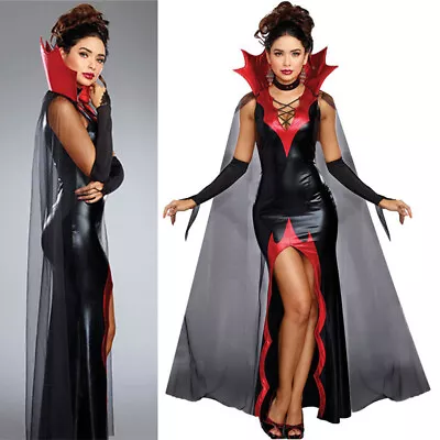 Halloween Woman Girls Vampire Costume Outfit Adult Fancy Dress Witch Long Sk • $44.64