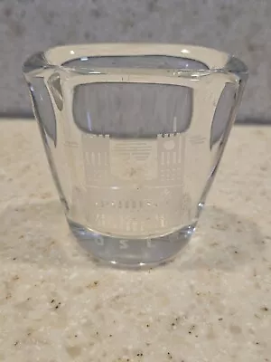 Vintage Hadeland Norsk Crystall Oblong Glass Oslo Norway Shot Crystal Heavy • $12