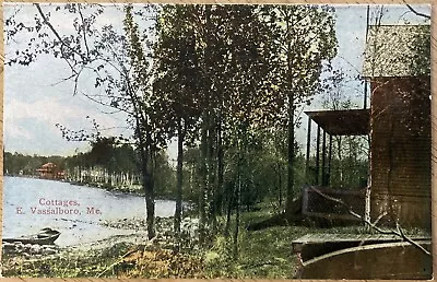 E. Vassalboro Maine. C.1910 P.c.(a68)~cottages Along Lake Hutchinson Drugs • $6.99