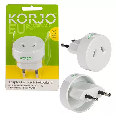 $19.95 • Buy Korjo Travel Adaptor For Europe Italy & Switzerland From Australia New Zealand