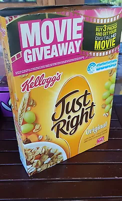 KELLOGGS JUST RIGHT AUSTRALIAN CEREAL BOX 790g MOVIE GIVE AWAY PROMO • $5